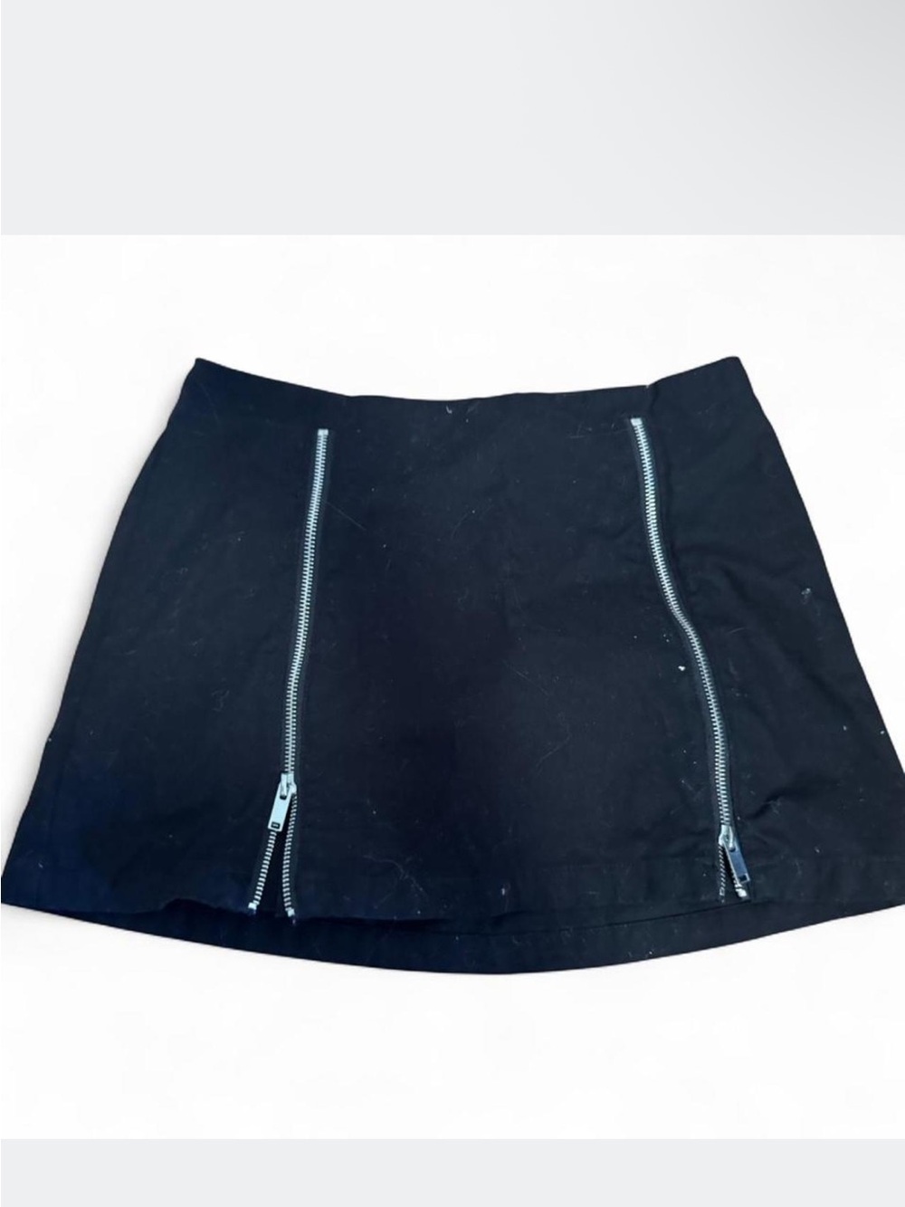 Forever 21 Black Mini Skirt with Dual Silver Zippers